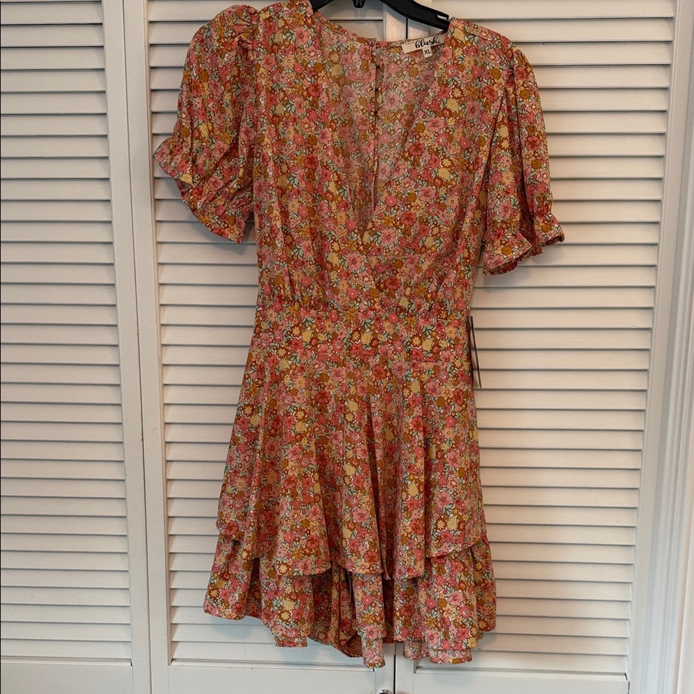 Blush Multicolor Floral Mini romper